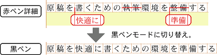 黒ペンモードに切り替え