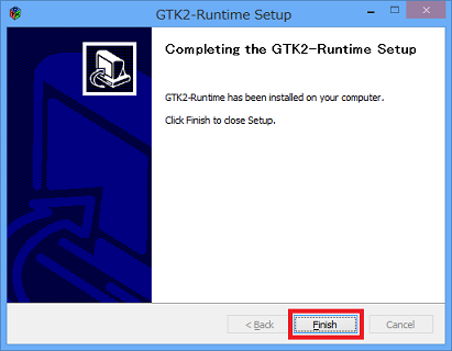 GTK2-Runtimeのセットアップ完了
