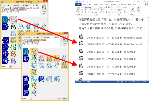 Word文書に異体字を貼り込んだ例