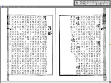 康煕字典(内府本)のウィンドウ