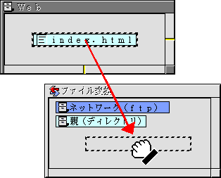 ファイル変換のウィンドウへドラッグ