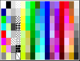 色/パターンを並べたメニューが現れる