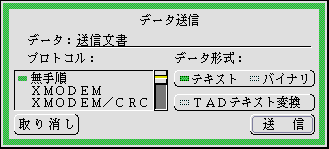 データ送信のパネル