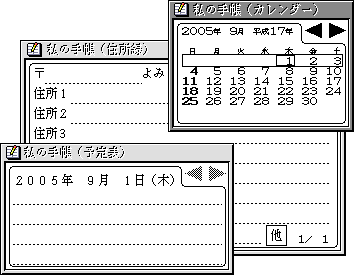 3つの機能のウィンドウを同時に表示