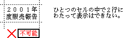 折り返して表示することはできない