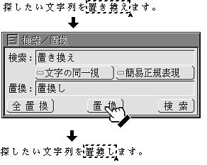 選択されている文字列が置き換えられる