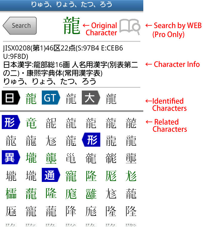 Character Info Super Kanji Search Android Version Online Manual