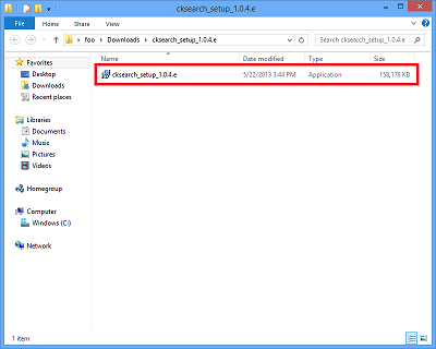Extracted file is displayed (on Windows 8/7/Vista).