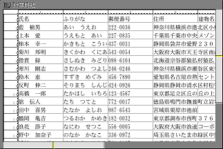 表計算のセルに表示