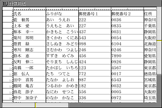 セルの境界の縦線